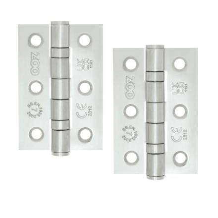 Zoo Hardware ZHSS232-FD Stainless Steel Fire Door Bearing Butt Hinge 76x50x2mm Polished Stainless Steel - Pair