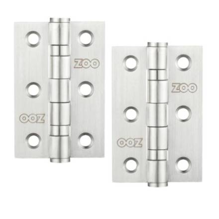 Zoo Hardware ZHSS232-FD Grade 7 Fire Door Bearing Butt Hinge 76x50x2mm Satin Stainless Steel Pair