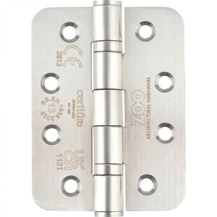 Zoo Hardware Grade 13 Ball Bearing Hinge Radius 102 x 76 x 3mm Satin Stainless Steel - Pair