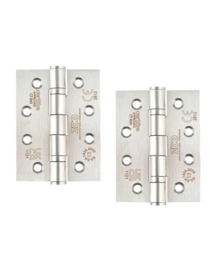 Zoo Hardware ZHSSC-243S Grade Bearing Hinge 102 x 76 x 3mm Satin Stainless Steel Pair
