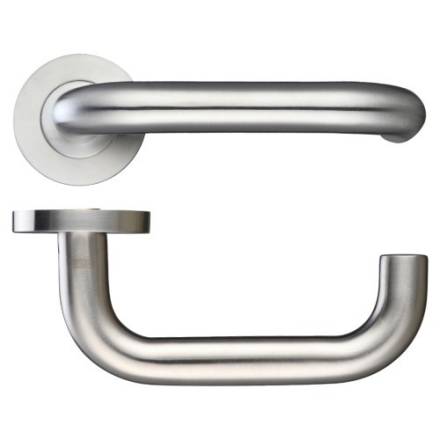 Zoo Hardware ZPS030SS Satin Stainless Steel 19mm Return to Door Lever on Round Rose