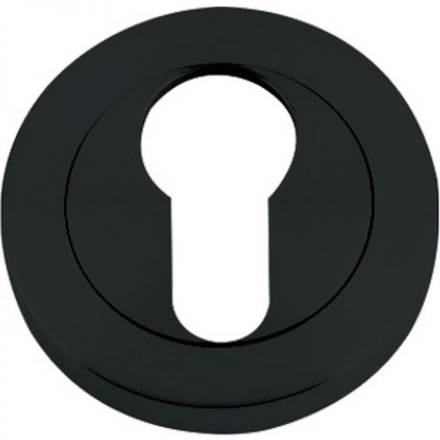 Zoo Hardware Stanza Euro Profile Escutcheon Oscuro Matt Black 50mm