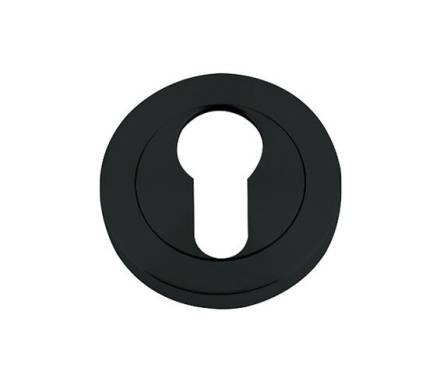Zoo Hardware Stanza Euro Profile Escutcheon Oscuro Matt Black 50mm