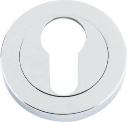 Zoo Hardware Euro Profile Escutcheon 50mm Diameter Polished Chrome