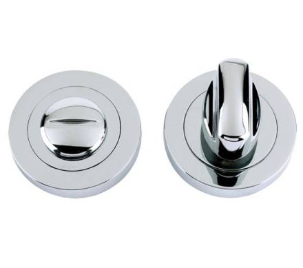 Zoo Hardware ZPZ004CP Turn and Release with Escutcheons and 5mm Spindle - 50mm Polished Chrome