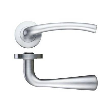 Zoo Hardware Stanza Assisi Lever on Round Rose - Satin Chrome (ZPZ010SC)