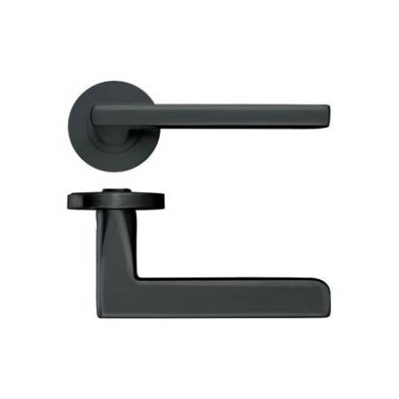 Zoo Hardware Venice Lever on Round Rose - Matt Black (ZPZ070-OMB)