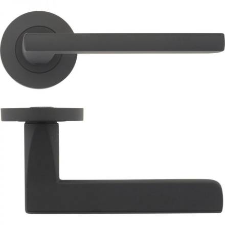 Zoo Hardware Venice Lever on Round Rose - Matt Black (ZPZ070-OMB)