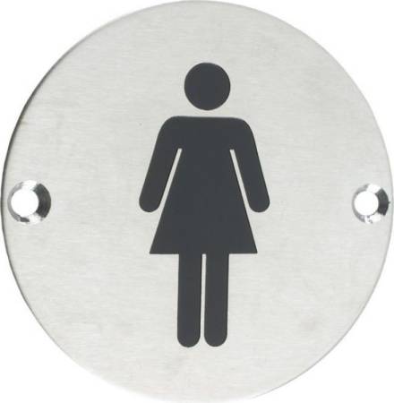 Zoo Hardware ZSS02SS Female Sex Symbol Door Sign 76mm Satin Stainless Steel