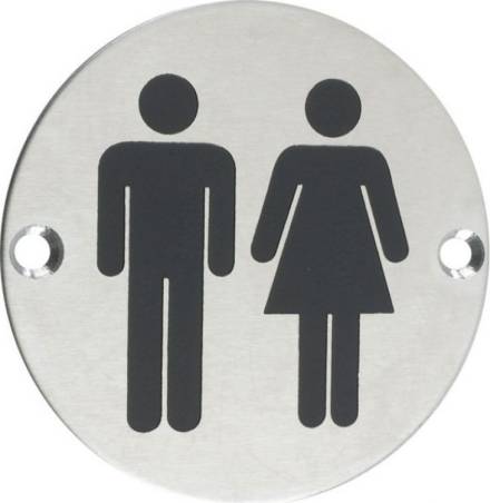 Zoo Hardware ZSS03SS Unisex Symbol Door Sign Satin Stainless Steel 76mm