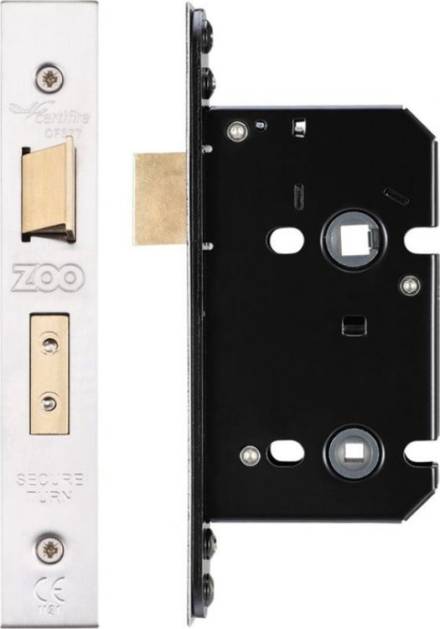 Zoo Hardware ZUKB64SS Mortice Bathroom Lock 64mm Satin Stainless Steel
