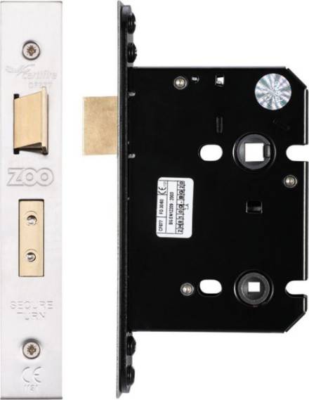 Zoo Hardware ZUKB76SS Mortice Bathroom Lock 76mm Satin Stainless Steel