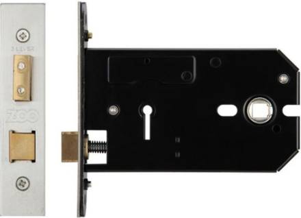 Zoo Hardware 3 Lever Horizontal Mortice Sashlock 127mm Satin Stainless Steel