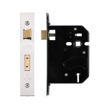 Zoo Hardware 3 Lever Replacement Mortice Deadlock 76mm Satin Stainless Steel